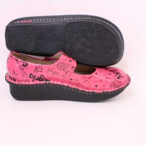 Alegria by PG Lite Paloma Happy Pink Breast Cancer Mary Janes Pre-Owned - Picture 8 of 9